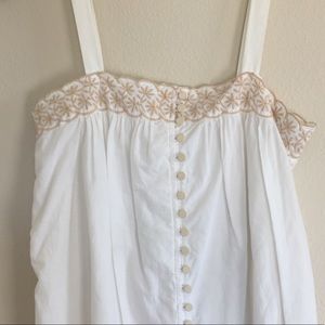 Banana Republic | White Embroidered Tank